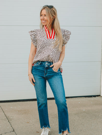 Tammy Brown Animal Print Short Sleeve Top