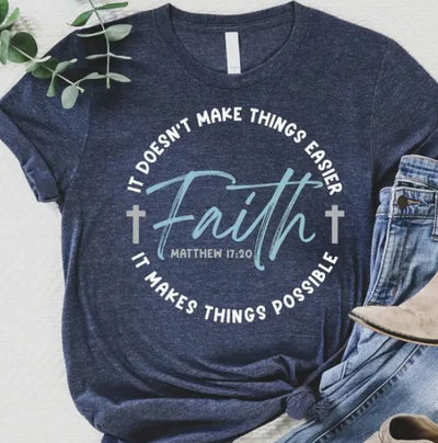 Navy Faith Graphic Tee  FINAL SALE