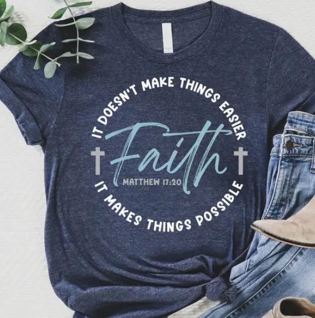 Navy Faith Graphic Tee  FINAL SALE
