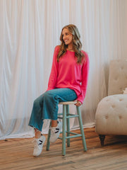 Susan Fuchsia Long Sleeve Sweater