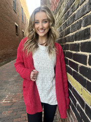 Olivia Dk Red Cardigan