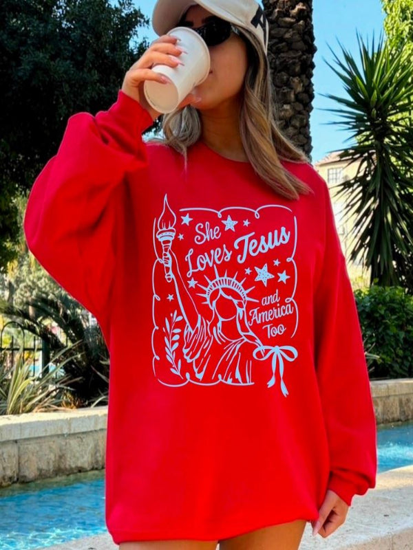 Red She Loves Jesus Sweatshirt