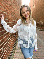 Whitney White Lace Top with Cami