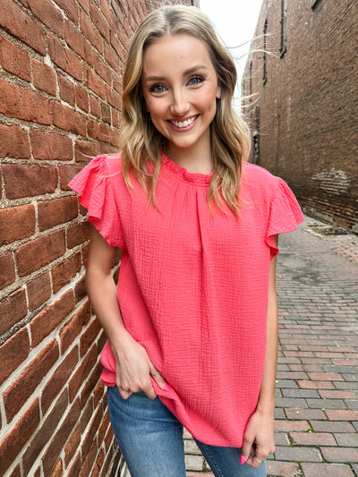 Patty Rose Ruffle Sleeve Blouse