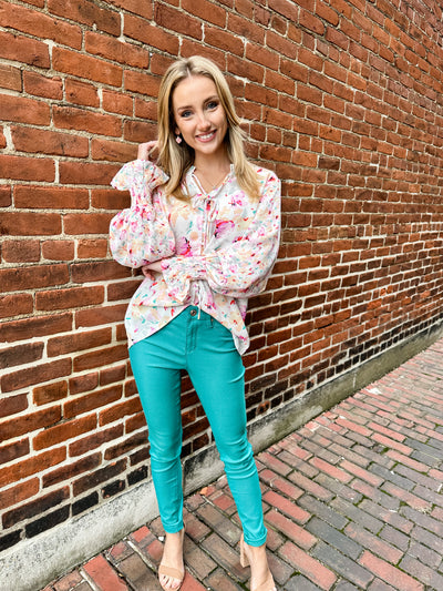 YMI Sea Green Hyperstretch Skinny Jean