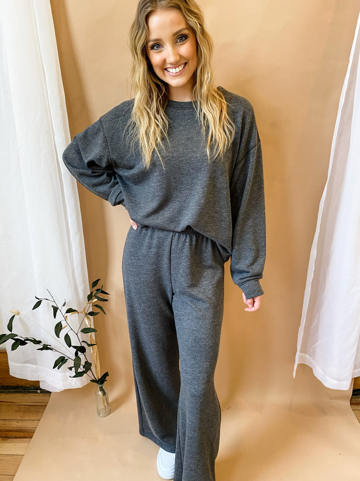 Gina Charcoal Wide Leg Pant