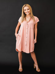 Kyra Rose Frayed Shirt Dress